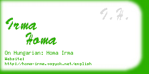 irma homa business card